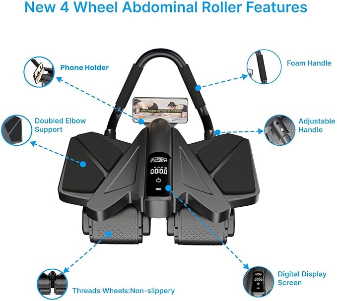 2024 New Roller High-Performance Exercise Machine with Automatic Rebound, Multi- Layered Anti-Slip