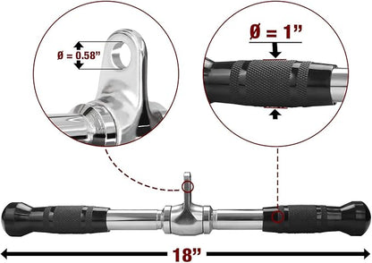 A2ZCARE LAT Pull Down Cable Machine Attachment - Cable Machine Accessories for Home Gym with Multi Option: V-Handle, D-Handle, V-Shaped Bar, Snap Hook, and Rotating Bar