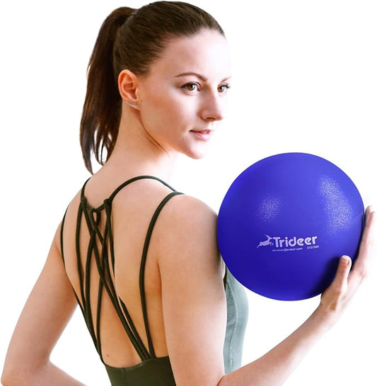 Trideer Pilates Ball 9 Inch Core Ball, Small Exercise Ball with Exercise Guide Barre Ball Mini Yoga Ball for Pilates, Yoga, Core Training, Physical Therapy, Balance, Stability, Stretching