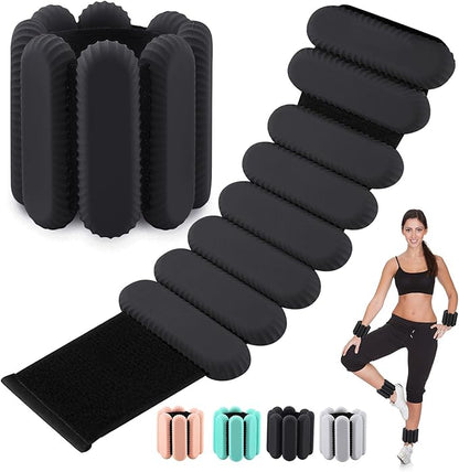 Wrist Weights for women,Wrist Ankle Weights for Strength Training,Graded Silicone Weighted Bracelet for Walking, Running, Yoga, Aerobics, Adjustable Training Intensity ankle weights for Women Set of 2 (1Lb Each)