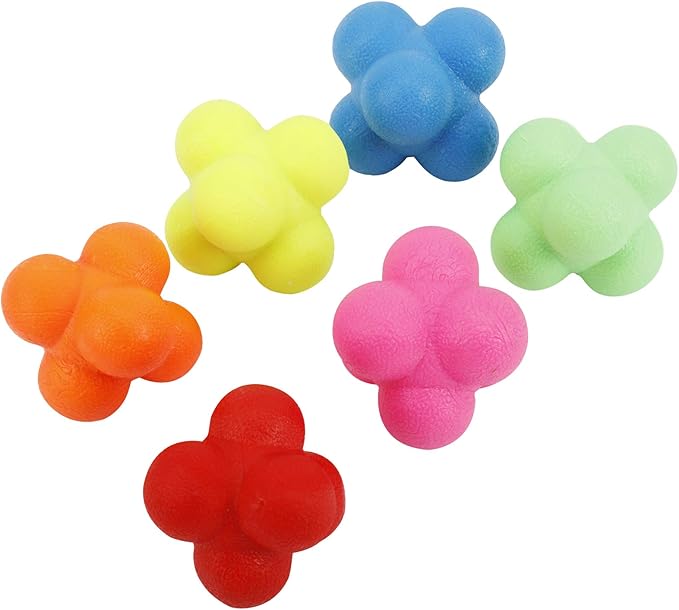 Yaegoo 6 PCS Reaction Balls Rubber Reaction Bounce Balls for Hand-Eye Coordination, Agility & Speed Reflex Training