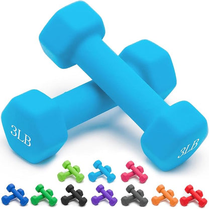 Portzon 10 Colors Options Compatible with Set of 2 Neoprene Dumbbell,1-15 LB, Anti-Slip, Anti-roll, Hex Shape