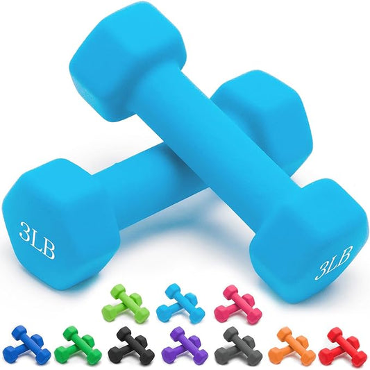 Portzon 10 Colors Options Compatible with Set of 2 Neoprene Dumbbell,1-15 LB, Anti-Slip, Anti-roll, Hex Shape