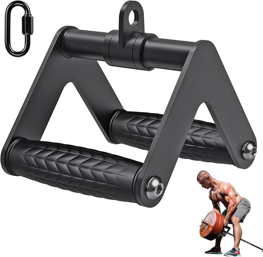 Heavy Duty Double D Handle, V Bar Cable Attachment, Row Attachment for Cable Machine, Non-Slip and Comfortable, Solid Aluminum Alloy Grip, Cable Machine Accessories for Home Gym…