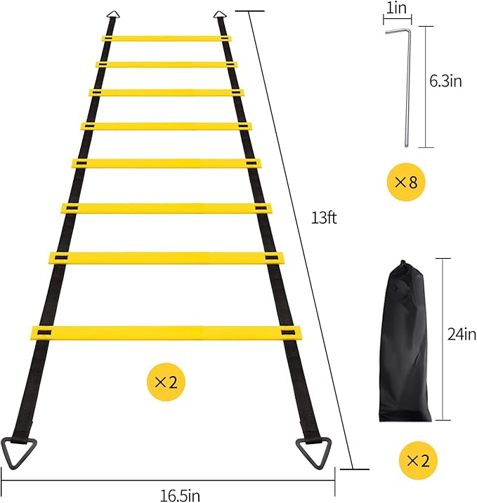 1/2/4 Pack Agility Ladder Set 8 Rungs/12 Rungs/12 Rungs