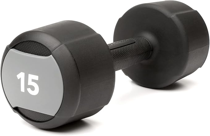 LIFE FITNESS STUDIO INDIVIDUAL BLACK URETHANE 15LB DUMBBELL