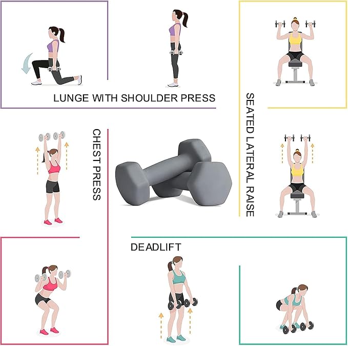 Balelinko Home Gym Equipment Workouts Strength Training Weight Loss Pilates Weights Yoga Sets Weights for Women, Men, Seniors and Youth