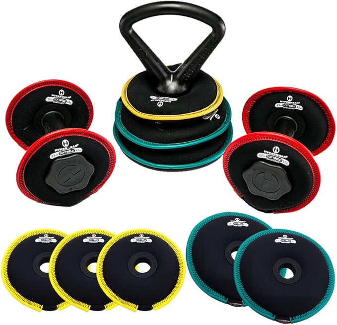 HYPERWEAR SoftBell 3 in 1 Kettlebell/Dumbbell Weight Combo 3-20lbs Dumbbell 5-30lbs Kettlebell)