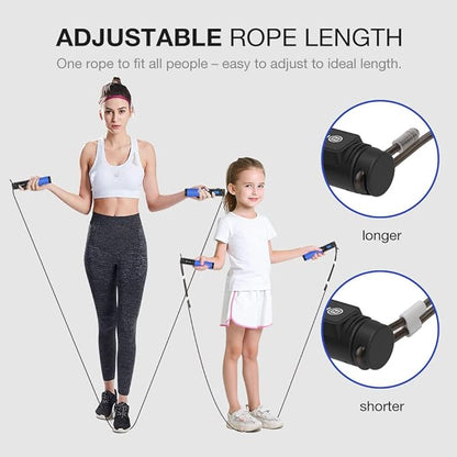 Jump Rope, H Handio Jump Rope with Counter, Workout Jumping Rope with Steel Ball Bearings, Adjustable Length Speed Skipping Rope for Men Women Kids Home Gym, Crossfit, Fitness Exercise