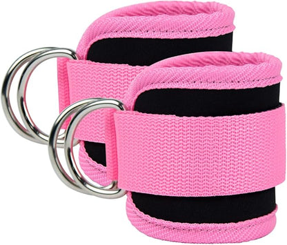 Ankle Straps Ankle Resistance Bands Wrist Cuffs Padded Straps Adjustable Fitness Glute Kickback D-Ring for Cable Machine Gym Foot Leg Training Brace Support 1 Pair