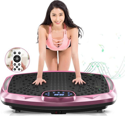 Vibration Plate Exercise Machine Whole Body Workout Vibration Fitness Platform for Home Fitness & Weight Loss + BT + Remote, 99 Levels