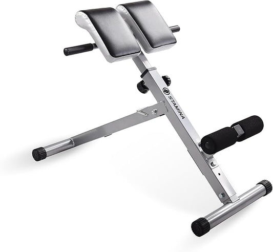 Stamina Hyperextension Bench 2014 - Adjustable and Foldable Exercise Bench Roman Chair with Smart Workout App - Up to 250 lbs Weight Capacity