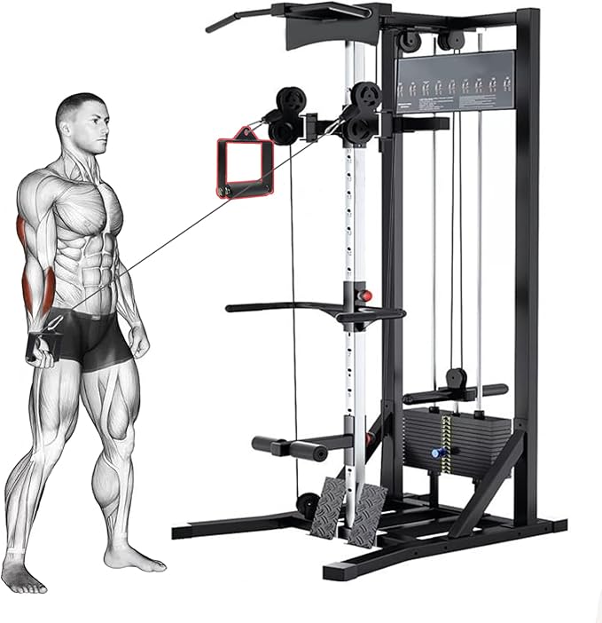 Gym Fitness LAT Pulldown Attachments, D Handle Cable Attachment for Hand Strength Exercises