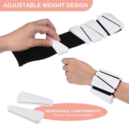 PATIKIL Ankle Weights for Women, 2Lbs Total (1Lb Each) Adjustable Wrist Weights with Removable Weights Arm Weights for Women & Men Yoga Training Walking Jogging Aerobics