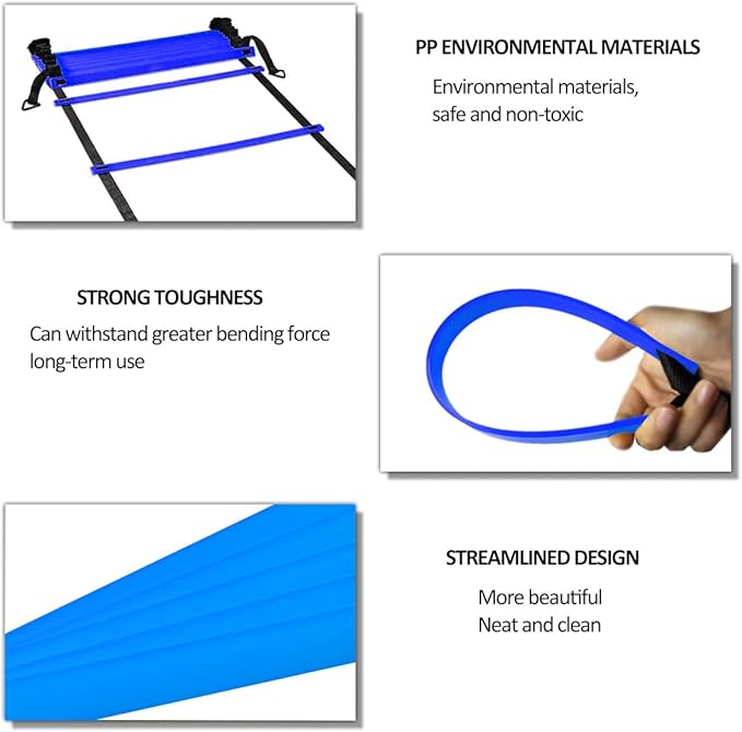 OFYDNR Speed Agility Ladder Training Set - 12 20Ft Agility 12 Disc 4 Steel