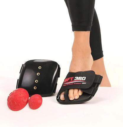 Barefoot Trainer Exercise Device - Balance Pods for Plantar Fasciitis and Ankle Sprains - One Large and One Small Balance Pod - 3 Mini Resistance Bands with Progressive Resistance - Black