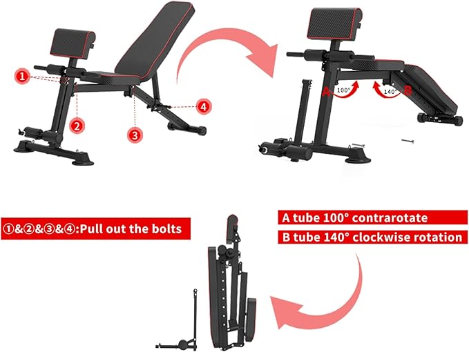 Adjustable Weight Bench, Multi-function Preacher Curl Bench for Home Gym, Foldable Leg Extension and Leg Curl Machine, weight capacity 660LBS.