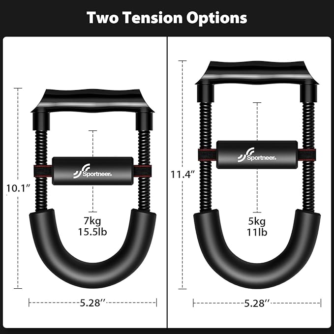 Sportneer Wrist Strengthener, Forearm Exerciser with Adjustable Tension for Improving Strength - Hand Developer Arm Grip Workout Strength Trainer for Starter and Pro - Workout Equipment Home Gym