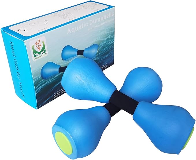 davidmay's Gift New Water Aerobic Exercise Foam Dumbbells Pool Resistance 1 Pair, Water Fitness Exercises Equipment for Women Weight Loss