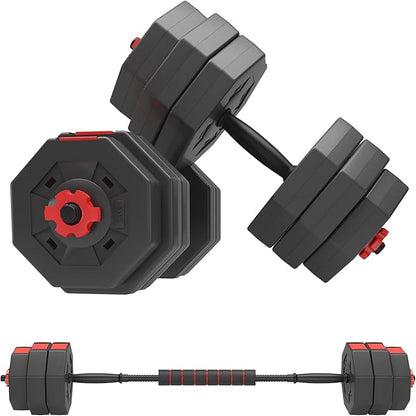 soges Adjustable Dumbbells Set, Iron sand mixture Octagonal designed Weights Dumbbells Set, Anti rolling Fitness Dumbbells HSYL001-30 Black