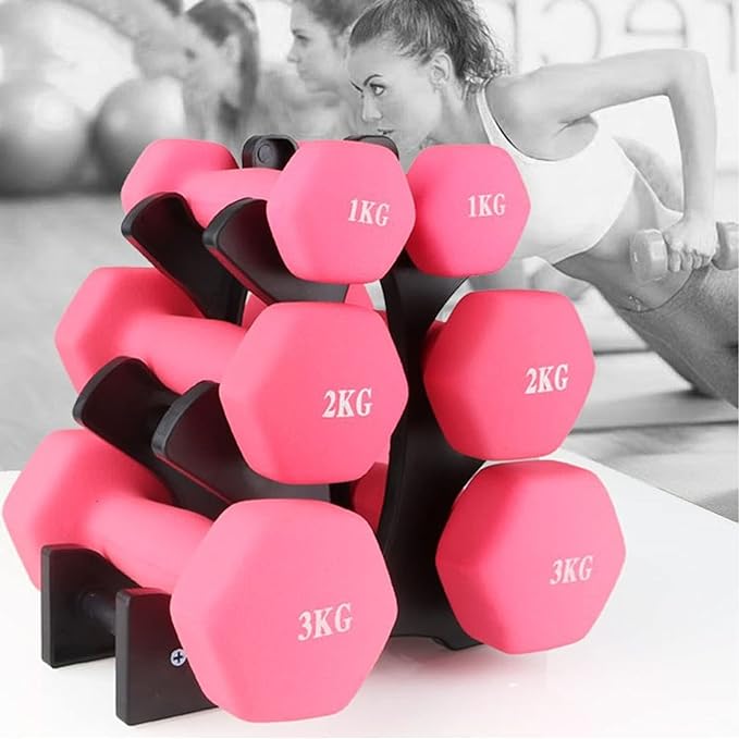 Dumbbell Rack, 3 Tier 20kg Bearing Dumbbell Rack PP Weight Stand Holder Easy Assembly Fitness Equipment for Indoors Exercise