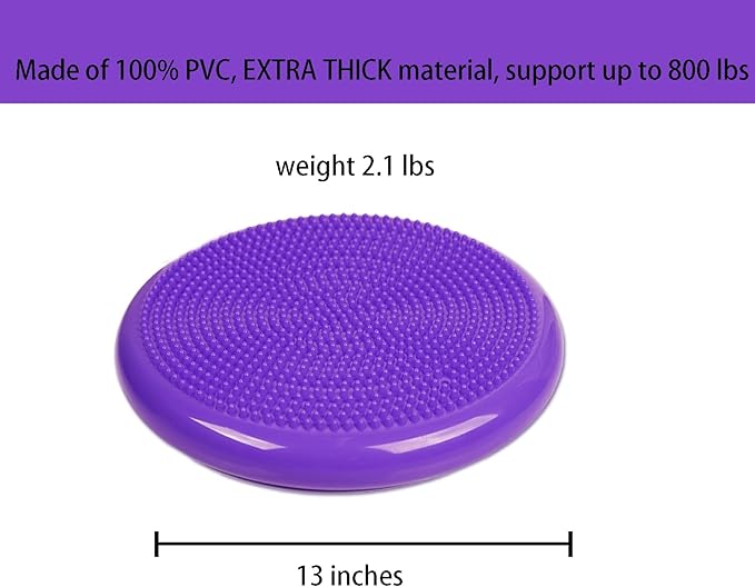 3-Pack Wiggle Seat Wobble Cushion with Pump, Stability Balance Disc for Core Strengthening, Exercise and Therapy, for Adults & Kids (8 Color)