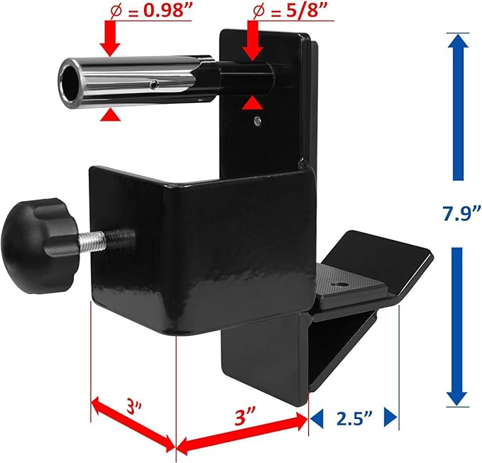 Yes4All Power Rack Attachment – J-Hook Barbell Fit 2x2 or J-Hook Barbell Fit 3x3 in Square Tube