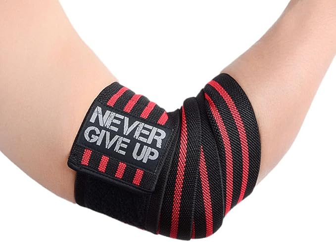 Professional Elbow Wrist Wraps 40" Elastic Elbow Support for Weightlifting Workout Bodybuilding Gym Fitness