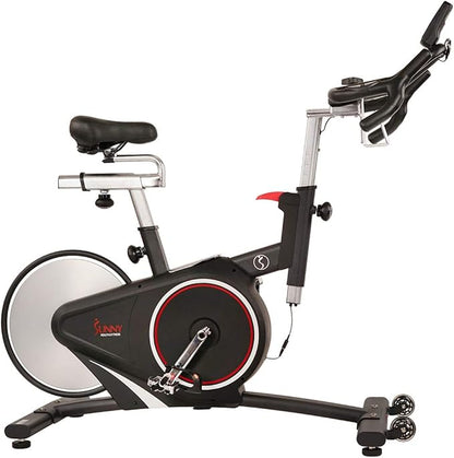 Sunny Health & Fitness Magnetic Rear Belt Drive Indoor Cycling Exercise Bike with RPM Cadence Sensor - SF-B1709, Black