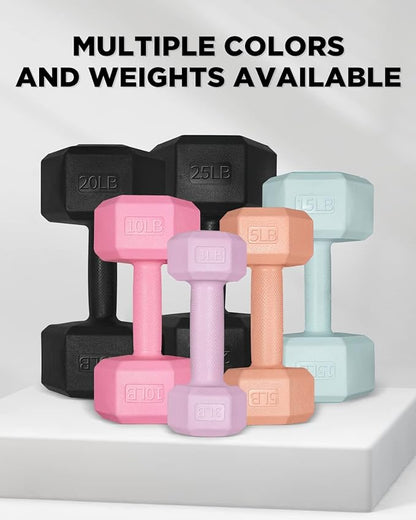 Dumbbell Sets - 5/10/15/20/25/36 lb Dumbbells Pair Hand Weights Set of 2 - Easy Grip - Arm Weights for Men and Women, Home Gym Exercise Equipment for Workouts Fitness Strength Training