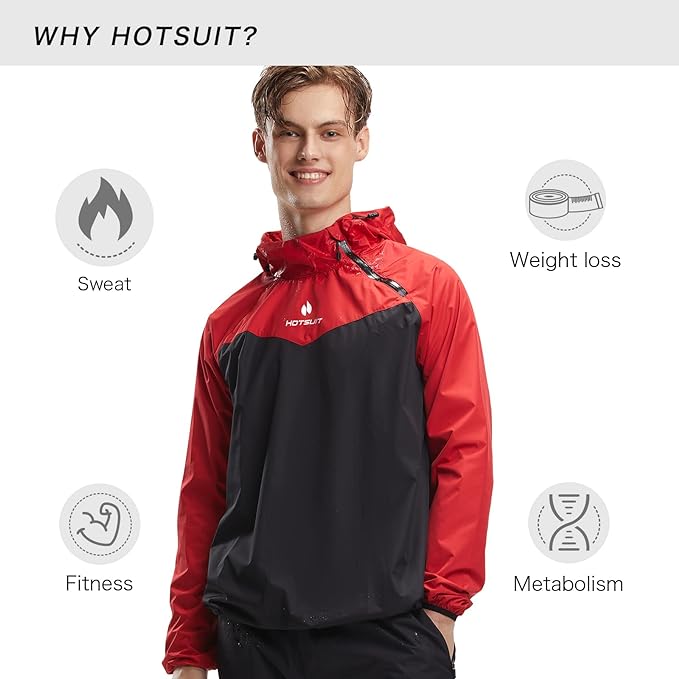 HOTSUIT Sauna Suit for Men Sweat Sauna Jacket Pant Gym Workout Sweat Suits