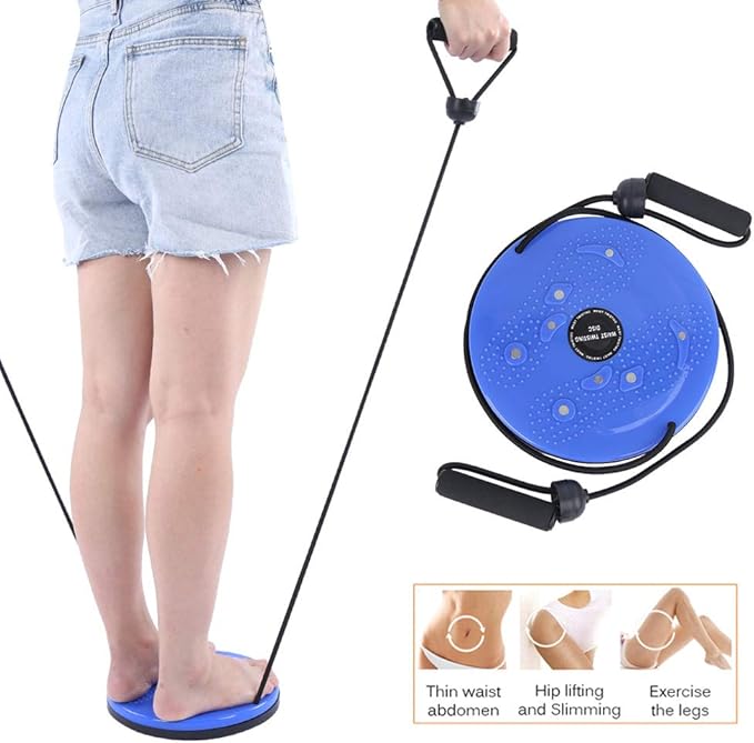 Twisting Waist Disc, Core Twister Board Ankle Body Shaping Aerobic Exercise Fitness Slim Machine Rotating Female Trainer Twist Sports Equipment with Pull Rope for Home Office Slimming Foot Massage