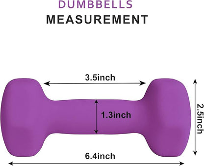 Balelinko Home Gym Equipment Workouts Strength Training Weight Loss Pilates Weights Yoga Sets Weights for Women, Men, Seniors and Youth, 3LB Purple, Pair