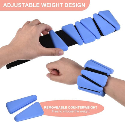 PATIKIL Ankle Weights for Women, 2Lbs Total (1Lb Each) Adjustable Wrist Weights with Removable Weights Arm Weights for Women & Men Yoga Training Walking Jogging Aerobics