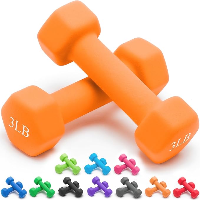 Portzon 10 Colors Options Compatible with Set of 2 Neoprene Dumbbell,1-15 LB, Anti-Slip, Anti-roll, Hex Shape