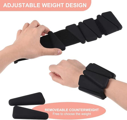 PATIKIL Ankle Weights for Women, 2Lbs Total (1Lb Each) Adjustable Wrist Weights with Removable Weights Arm Weights for Women & Men Yoga Training Walking Jogging Aerobics