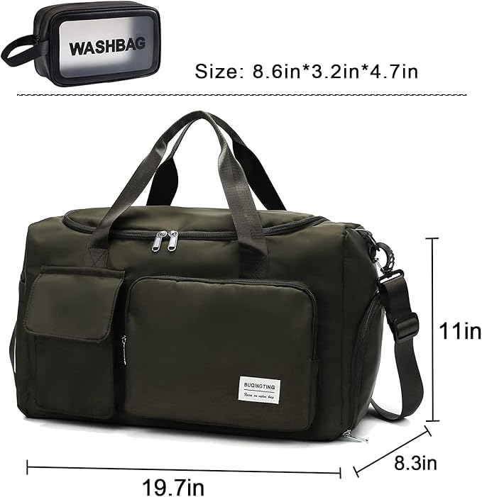 Small Gym Bag for Women, Travel Duffle Bag Carry On Weekender Bag with Shoe Compartment