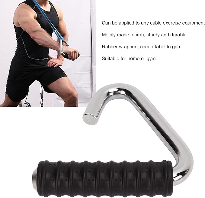 Fitness Handle Grip, C Shaped Fitness Handle Grip Hook, Soft Rubber Wrapped Training Pull Bar for Pull-up Bars, Resistance Bands, Barbells