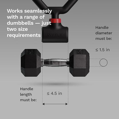 Jayflex Hyperbell Dumbbell Converter - Convert Dumbbells to Barbell Set and Kettlebell for Home Fitness - Adjustable & Up to 200 lb Capacity Weight Barbell for Weight Lifting