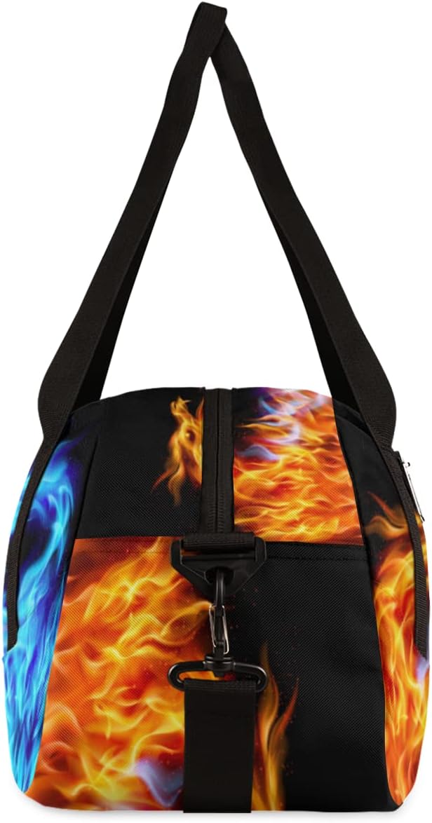 Abstract Fiery Dragons Pattern Gym Bag for Women Men, Small Travel Duffel Bag for Sports Getaway Overnight Bag Lightweight Weekender Bags Workout Bag Dance Bag for Boys Girls Kids Teens…