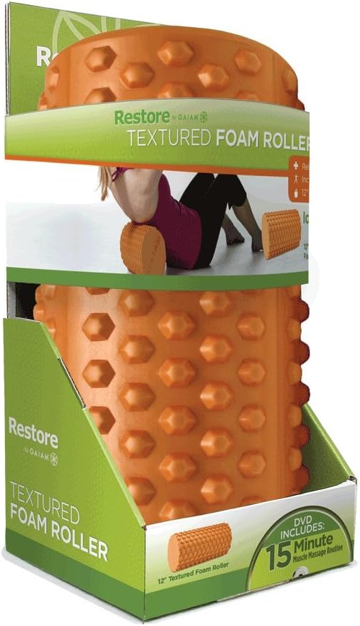 Gaiam Restore 12-Inch Textured Foam Roller w/ DVD