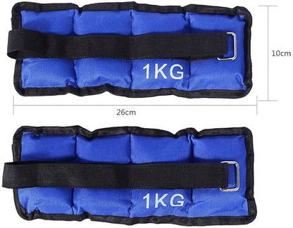 2x 1kg/2.2lb Wrist Ankle Weights for Women, Men, and Kids, Strength Training Wrist/Leg/Arm Weight Set with Adjustable Strap for Gymnastics, Aerobics, Physical Therapy, Gym Exercise