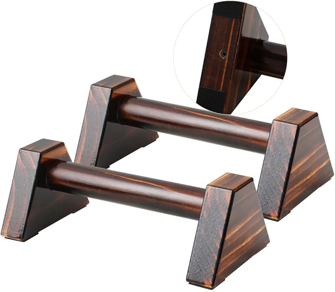 Push-up Stand, 2 PCS Wood Pushup Bars Non-Slip Base Exercise Home Workout Equipment, 30CM Wooden Parallettes Handle Stands Grip for Men Strength Training, Planks Calisthenics