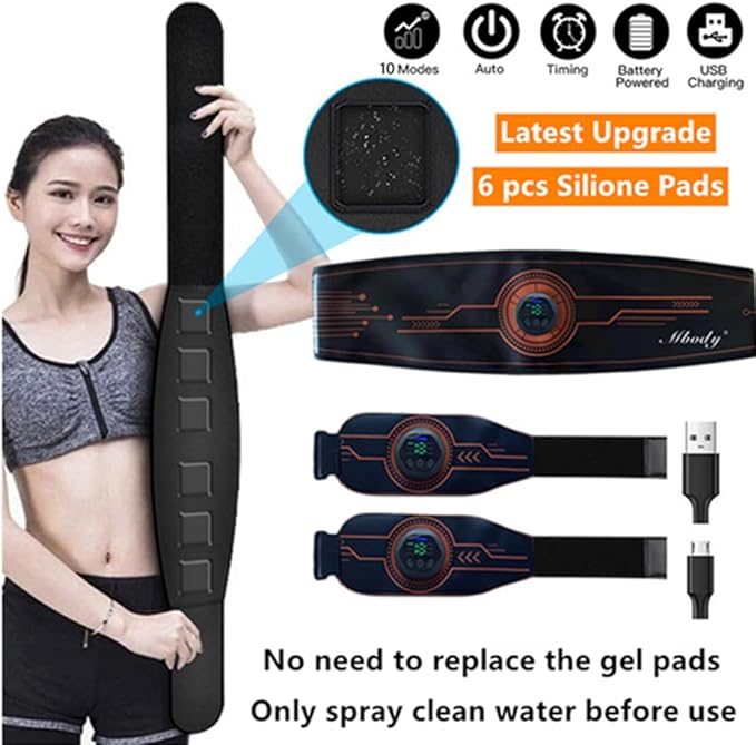 EMS Fitness Workout Belt for Abdominal/Waist/Arm/Leg Full Set Fit 23''-60''