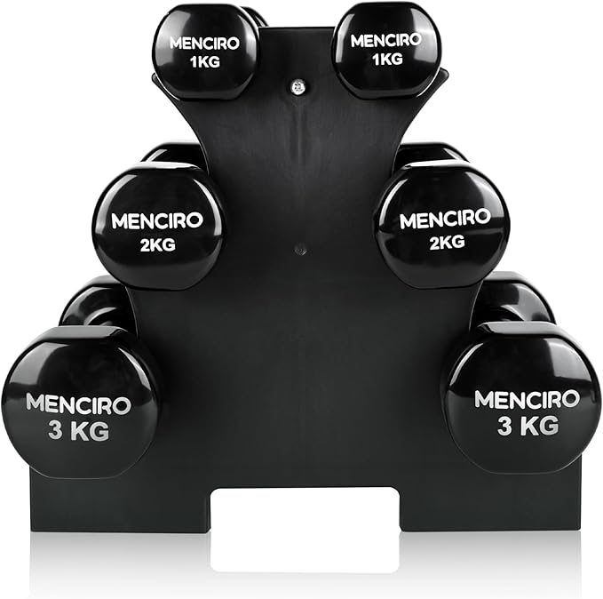 MENCIRO Dumbbells Set of 2 for Home Gym, 1KG - 5KG Hand Weight Set for Exercise and Fitness