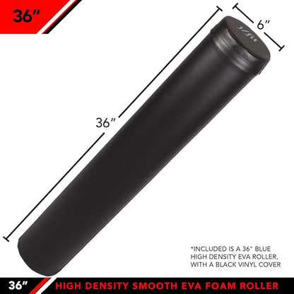 JFIT High Density Smooth EVA Foam Roller - Made in Taiwan - Multiple Size Options Available - Exercise, Massage, Muscle Recovery, Round Foam Roller