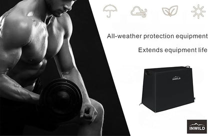 Dumbbell Rack Cover, Home Gym Weight Rack Cover, Heavy Duty 600D Oxford Fabric Waterproof and Tear Resistant, Suitable for Indoor and Outdoor Use (Cover Only, Black)