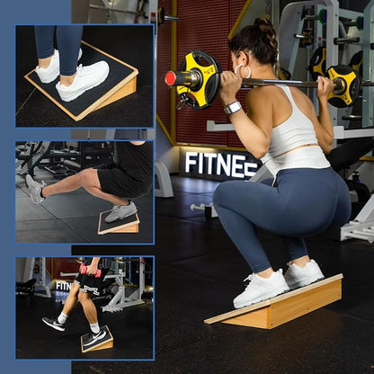 StrongTek Slant Board for Knees Over Toes, Training Incline Board for Squats, 1000 Lbs Weight Capacity, Wooden Incline Boards with Non-Slip Surface for Calf Stretch, Weightlifting, Fitness