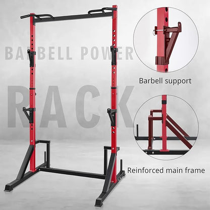 CANPA Multifunction Power Rack with Pull up Bar, Heavy Capacity and Adjustable Squat Stand Rack for Home Gym Equipment, Power Rack Cage