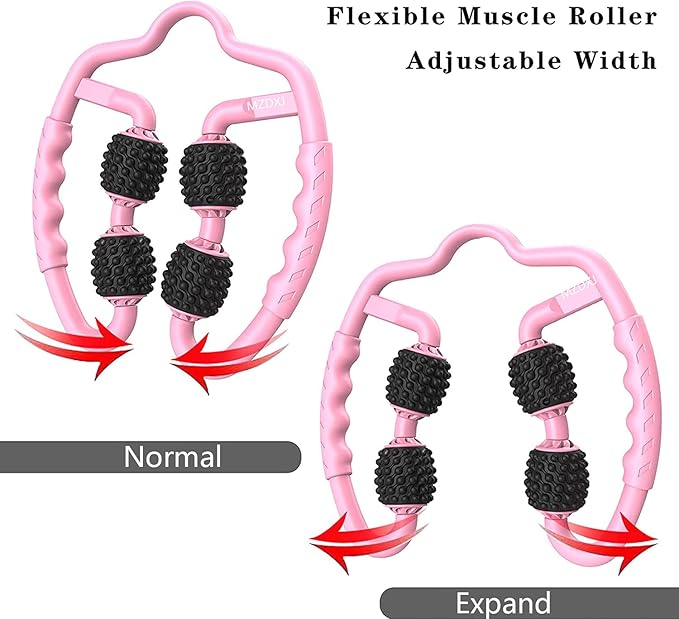 Upgraded Six-Wheel Muscle Roller - Arm & Leg Massager, Forearm & Calf Roller, Tennis Elbow Brace for Men, Carpal Tunnel & Tendonitis Relief, Perfect for Wrist, Hand, Foot, & Thigh